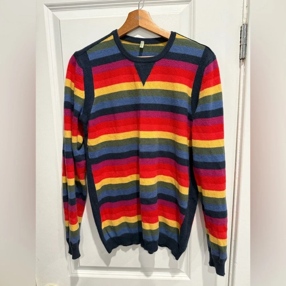 United Colors Of Benetton Vibrant Striped Crewneck Sweater